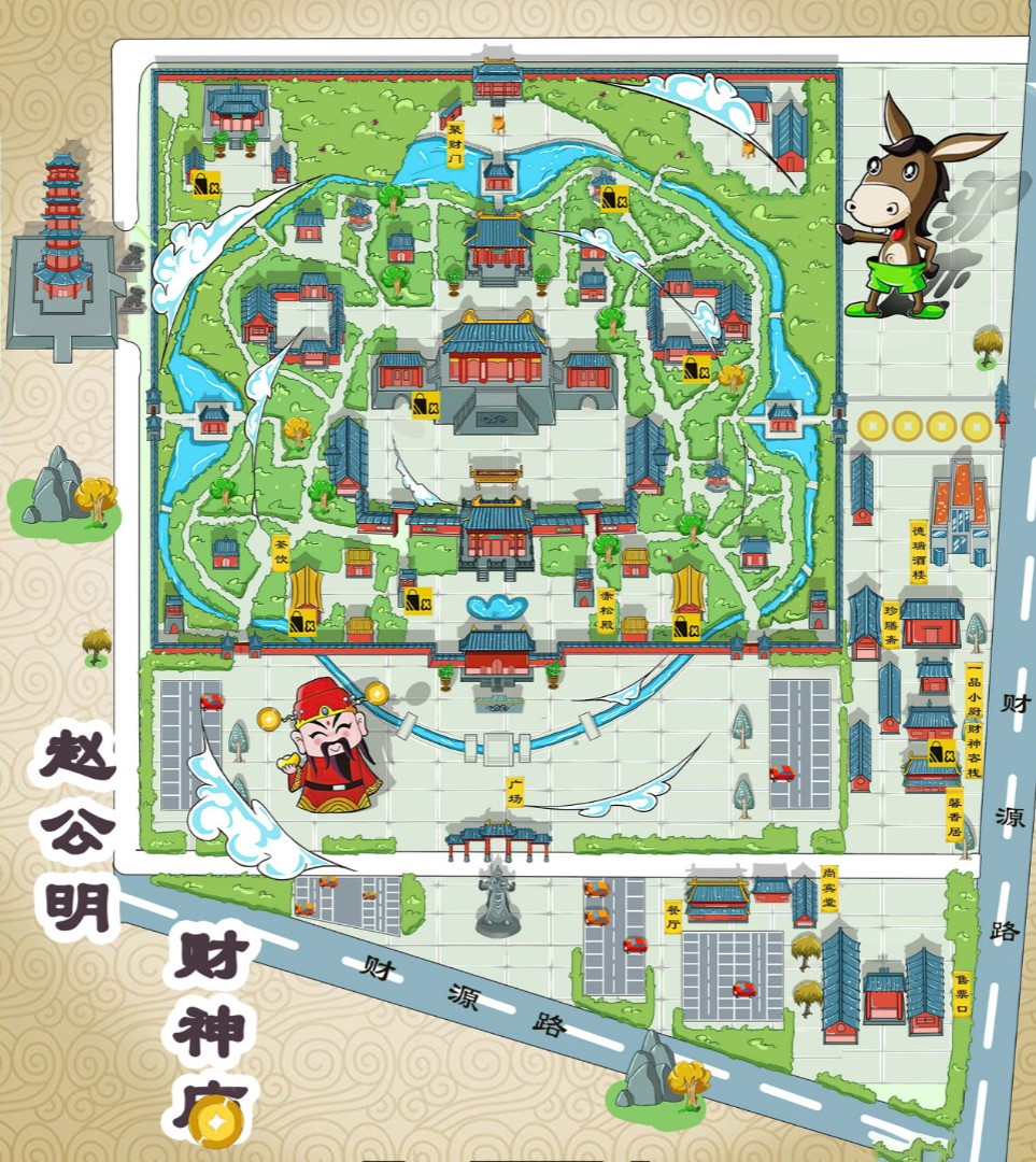 洛阳寺庙类手绘地图